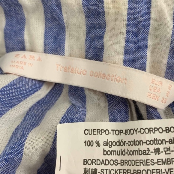 ZARA embroidered tassel boho stripe tunic blouse - Picture 8 of 8